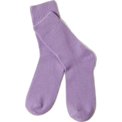 Stems Cozy Lounge Crew Socks In Purple