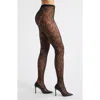 Stems Crystal Lace Tights In Black