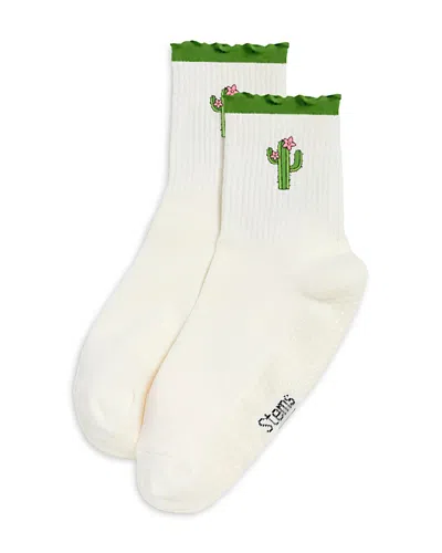 Stems Desert Bloom Grip Socks In White