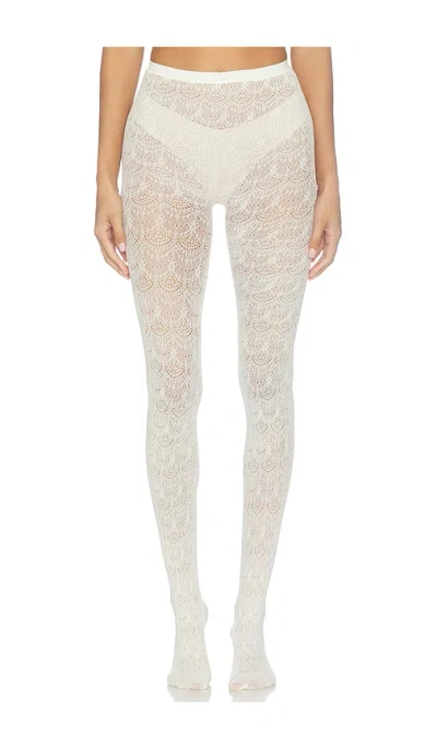 Stems Emilia Lace Tattoo Tights In Ivory
