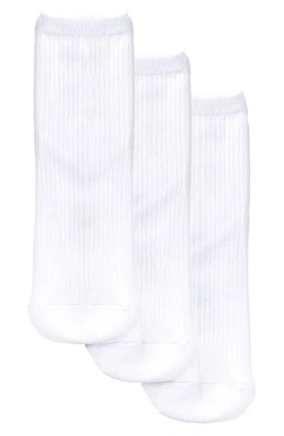 Stems Everyday 3-pack Cotton Blend Rib Ankle Socks In White