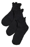 Stems Everyday Classic Ruffled Socks, Pack Of 3 In Black