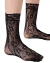 Stems Floral Fishnet Socks In Black