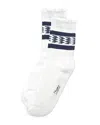 Stems Frayed Edge Striped Crew Socks In Navy
