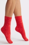 Stems Fuzzy Chenille Crew Socks In Red