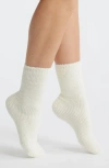 Stems Fuzzy Chenille Crew Socks In White