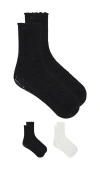 Stems Jules Lace Crew Socks Pack Of 2 In Black