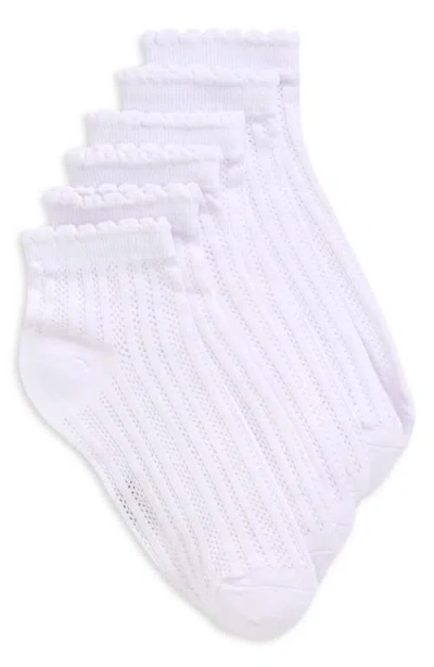 Stems Lace Knit 3-pack Ankle Socks In White