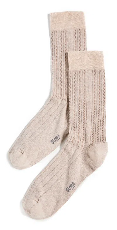 Stems Lola Cashmere Comfort Crew Socks Cream
