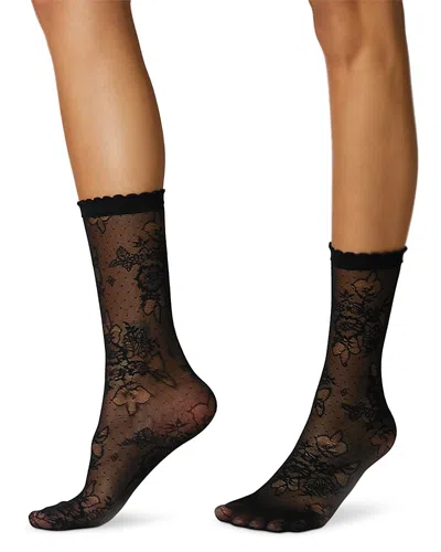 Stems Margaux Floral Socks In Black