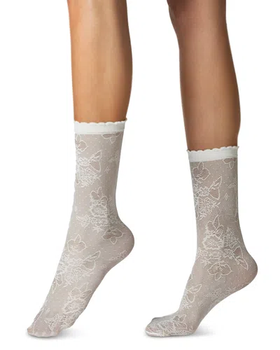 Stems Margaux Floral Socks In Gray