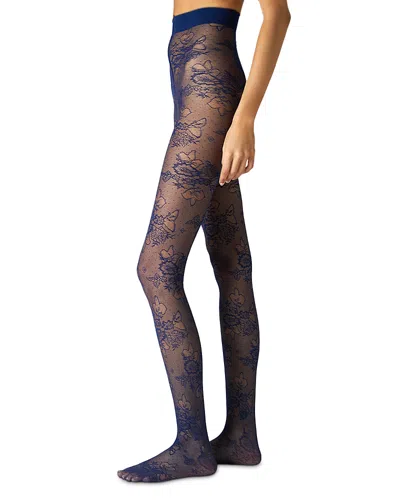Stems Margaux Rose Sheer Tights In Black