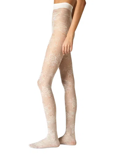 Stems Margaux Rose Sheer Tights In Neutral