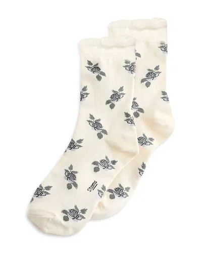 Stems Melody Floral Socks In Black