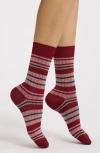 Stems Metallic Stripe Crew Socks In Multi