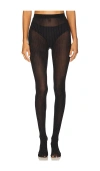 Stems Metallic Striped Tights In Black