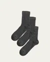 Stems Assorted 3-pack Woven Texture Crew Socks In Black