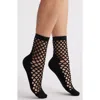 Stems Netted Crew Socks In Black