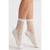 Stems Netted Crew Socks In White