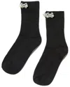 Stems Pearl Cluster Crew Socks In Black