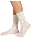 Stems Peony Lace Crew Socks In Neutral