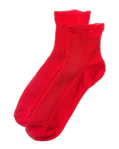 Stems Petal Socks In Cherry Red