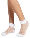 Stems Pippa Ruffle Dot Socks In White