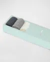 Stems Plush Cozy Ankle Socks 3-pack In Grey/ivory/charcoal
