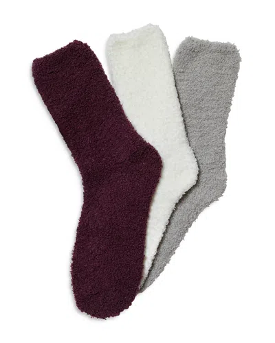 Stems Plush Cozy Socks, Pack Of 3 In Brown