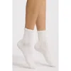 Stems Pointelle Crew Socks In White