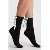 Stems Polka Dot Ribbon Crew Socks In Black