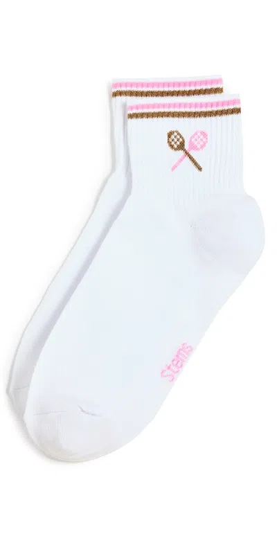 Stems Prep School Ankle Socks Pink/ivory