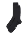 Stems Rib Knit Crew Socks In Black