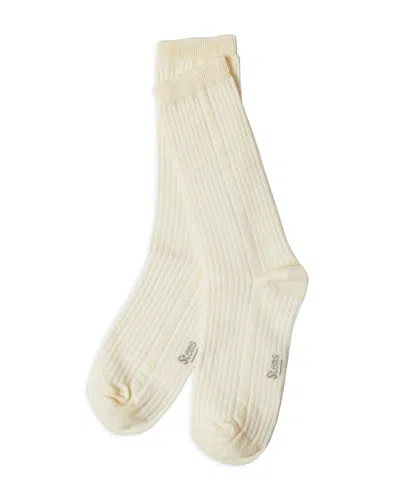 Stems Rib Knit Crew Socks In Ivory