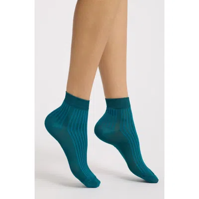 Stems Rib Quarter Socks In Green