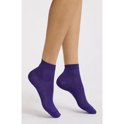Stems Rib Quarter Socks In Purple