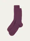 Stems Ribbed Cashmere-blend Crew Socks In Mauve
