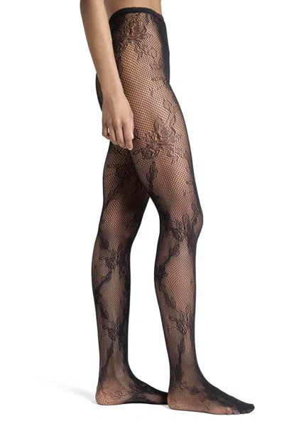 Stems Rosaline Lace Fishnet Tights In Black