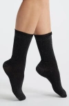 Stems Ruffle Metallic Crew Socks In Black