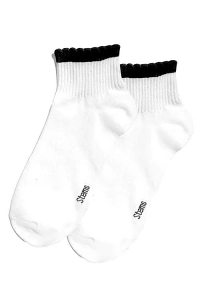 Stems Ruffle Sport 2-pack Ankle Socks In White