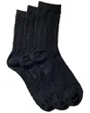 Stems Assorted 3-pack Woven Texture Crew Socks In Black