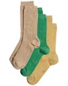 Stems Assorted 3-pack Rib Socks In Green