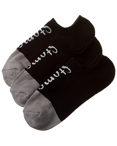 Stems Set Of 3 Cushion No-show Sock In Black