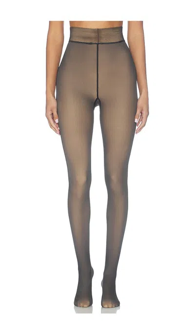 Stems Skin Illusion Fleeced Sheer Effect Tights In Beige & Black