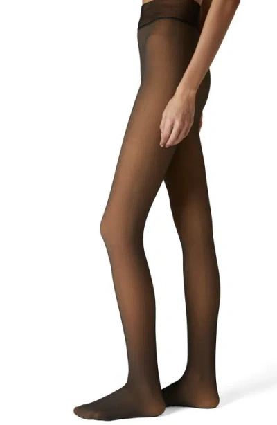 Stems Skin Illusion Fleeced Tights In Black