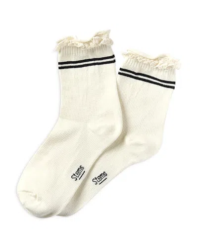 Stems Strawberry Grip Socks In White