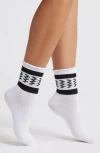 Stems Stripe Lettuce Edge Quarter Socks