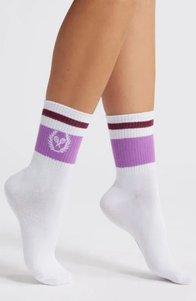 Stems Tennis Club Stripe Crew Socks