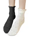 Stems 2-pack Textured Dot Crew Socks In Black  Ivory