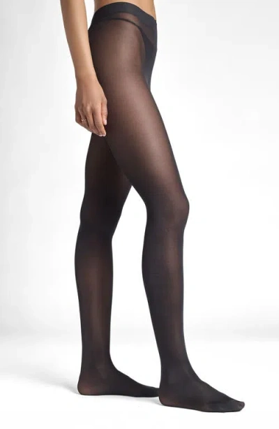 Stems Touch Gloss Sheer Tights In Black